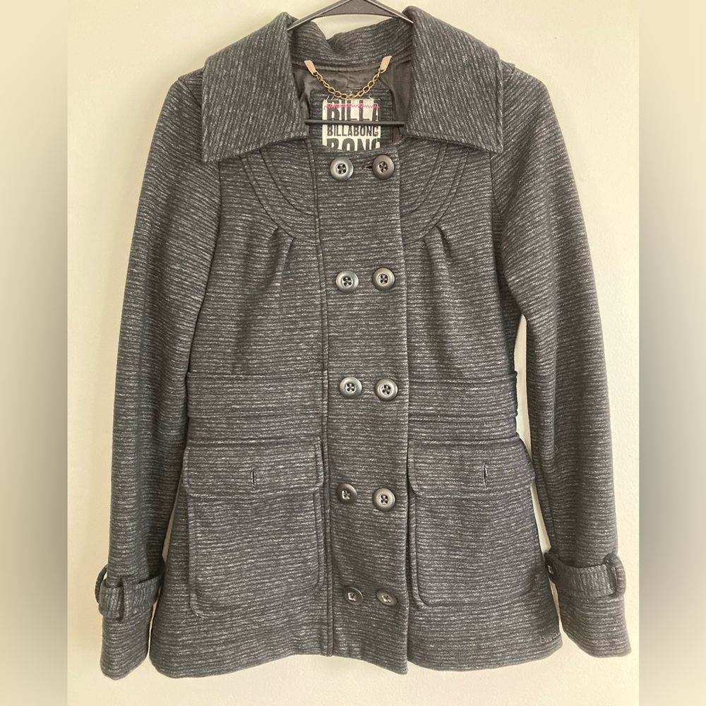 Billabong Black Pea Coat with Structured Design